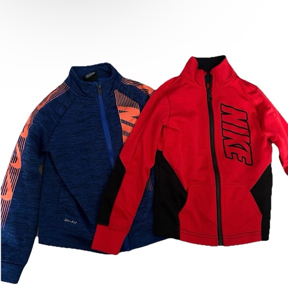 2 Nike Toddler Boy Full Zip Hoodies Size 4T Blue Red - Picture 1 of 5